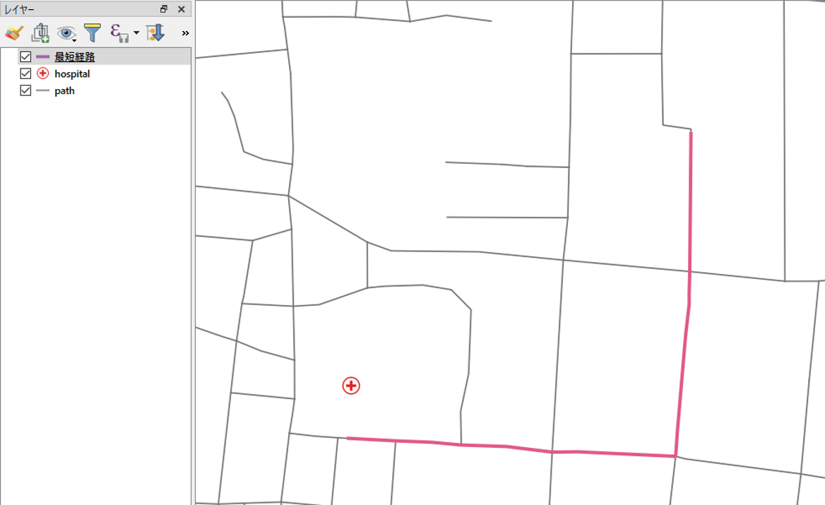 QGISで最短距離検索